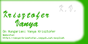 krisztofer vanya business card